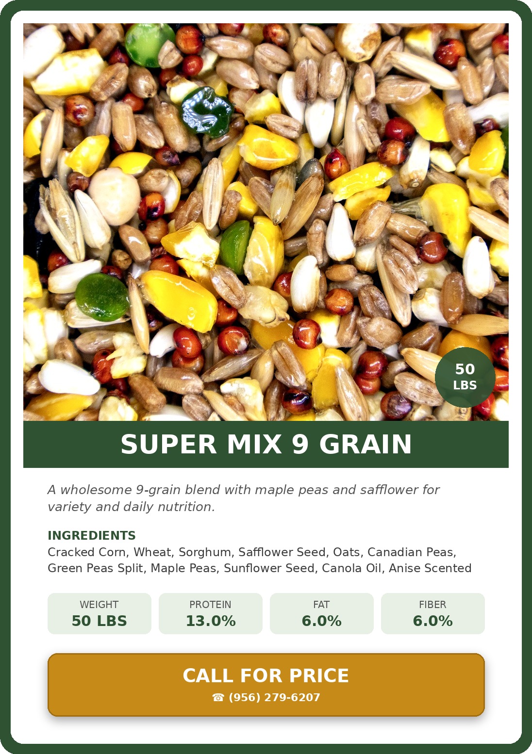 Super Mix 9 Grain — product photograph and supplied label