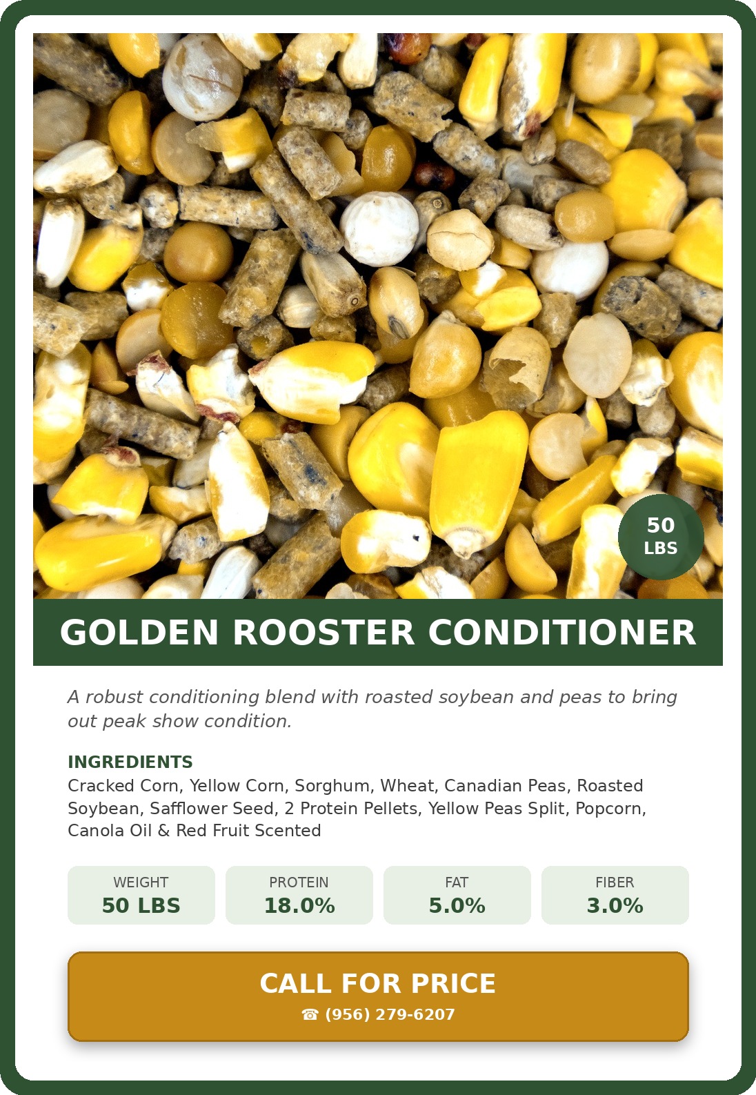 Golden Rooster Conditioner — product photograph and supplied label