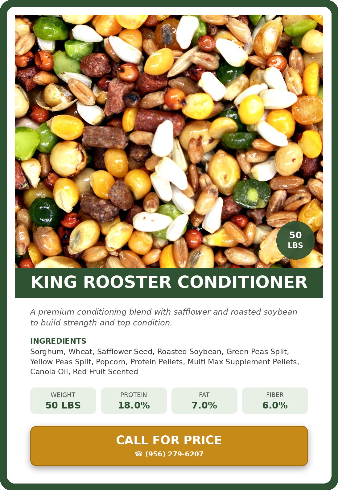King Rooster Conditioner — product photograph and supplied label