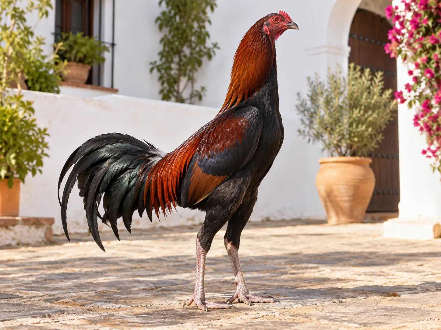 Breed-inspired Spanish heritage rooster in Andalusia