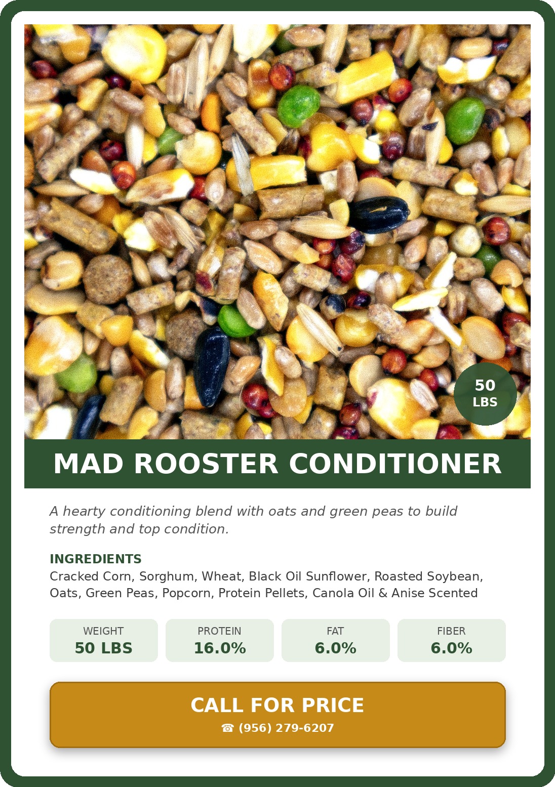 Mad Rooster Conditioner — product photograph and supplied label
