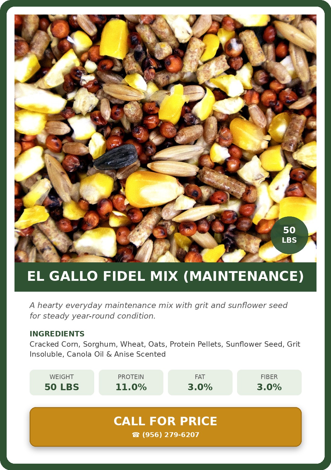 El Gallo Fidel Mix (Maintenance) — product photograph and supplied label