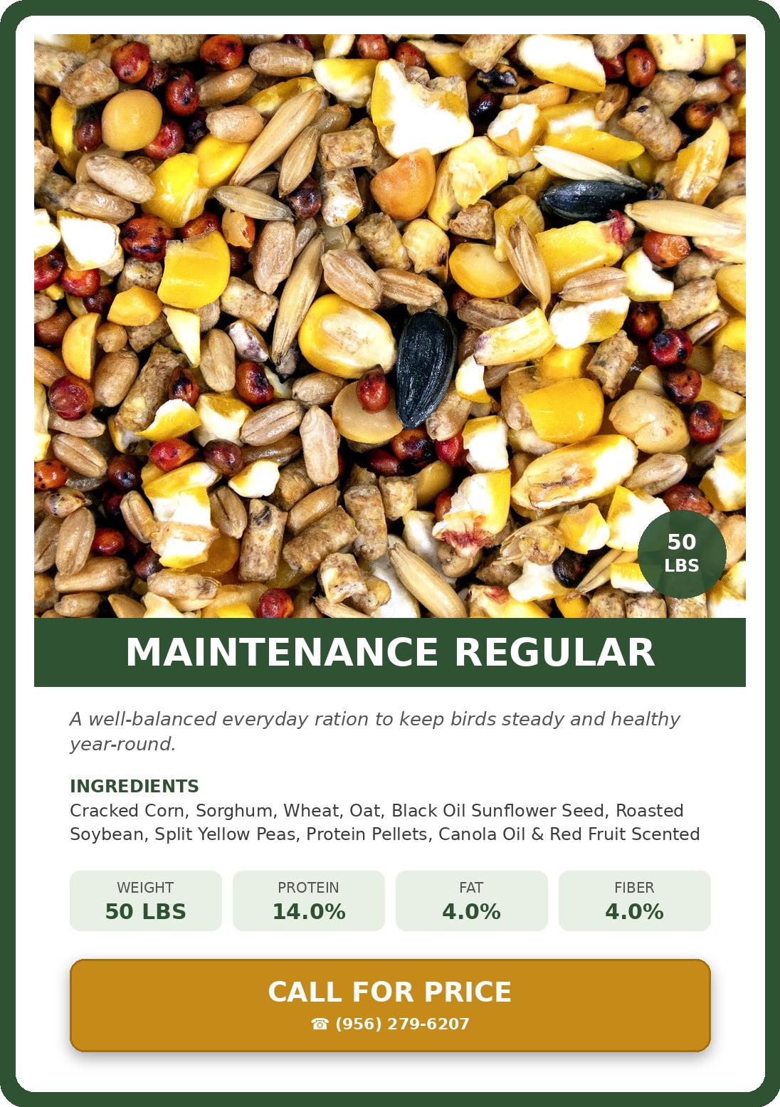 Maintenance Regular — product photograph and supplied label